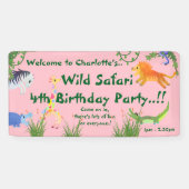 Wild Safari Geburtstagsparty Banner (Horizontal)