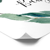 Wild Safari Greenery Wreath Baby Dusche Willkommen Poster (Ecke)