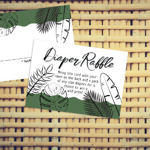 Wild Safari hinterlässt Army Green Windel-Raffle Begleitkarte