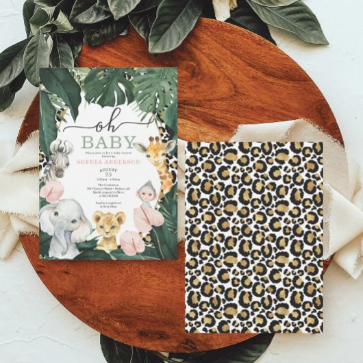 Wild Safari Jungle Animals Kinderdusche Einladung