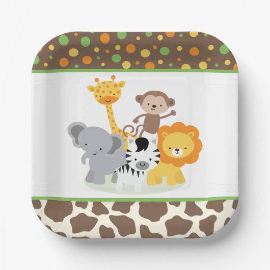 Wild Safari Jungle Animals Party Paper Plate Pappteller (Vorderseite)