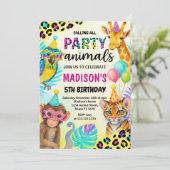 Wild Safari Jungle Einladung zum Geburtstag (Stehend Vorderseite)