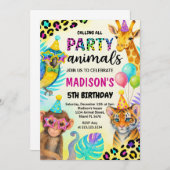 Wild Safari Jungle Einladung zum Geburtstag (Vorne/Hinten)