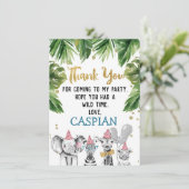 Wild Safari Jungle Geburtstag Danke Karte (Stehend Vorderseite)