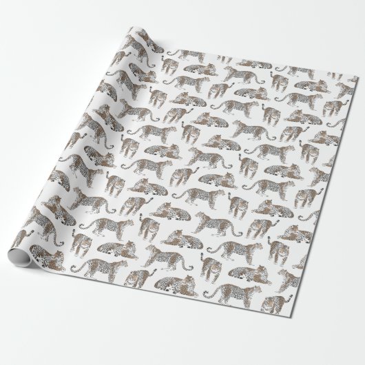 Wild Safari Jungle Leopard Gemustert Geschenkpapier (Ungerollt)