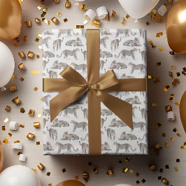 Wild Safari Jungle Leopard Gemustert Geschenkpapier