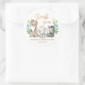 Wild Safari Jungle Party Animals Baby Dusche Runder Aufkleber (Tasche)