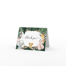 Wild Safari Jungle Tiere Geburtstag Danke Karte