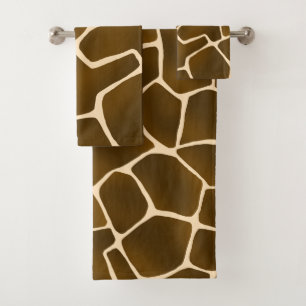 Wild Safari Natural Giraffe Print Badhandtuch Set