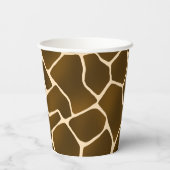 Wild Safari Natural Giraffe Print Pappbecher (Rückseite)