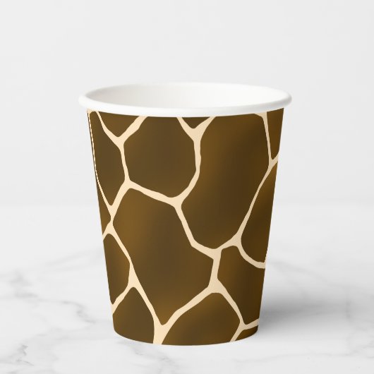 Wild Safari Natural Giraffe Print Pappbecher (Vorderseite)