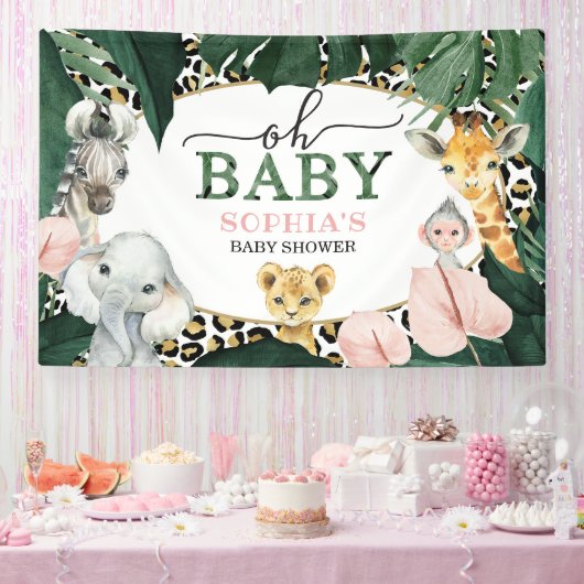 Wild Safari Oh Baby Shower Banner (Party)