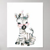 Wild Safari Party Zebra Animal Birthday Poster (Vorne)
