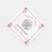 Wild Safari Pink Floral Elephant Baby Dusche Serviette (Ecke)