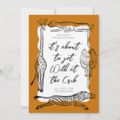 Wild Safari Tiere Frame Terracotta Kinderdusche Einladung (Vorderseite)