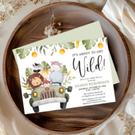 Wild Safari Tiere Junge Dusche bekommen Einladung