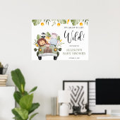 Wild Safari Tiere Junge Dusche bekommen Poster (Heimbüro)