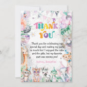 Wild Safari Tiere Rosa Geburtstag Danke Karte (Vorderseite)