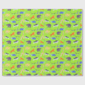 Wild Safari über grünes Lizard Wrapping Paper Geschenkpapier (Flach)
