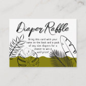 Wild Safari Verlasst Olive Green Diaper Raffle Begleitkarte (Vorderseite)