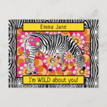 Wild Safari Zebra Hippie Valentine's Day