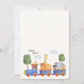 Wild Safari Zoo Animals Train Baby Shower Einladung (Rückseite)