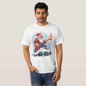 Wild Santa Playing Guitar in Snow T-Shirt (Vorne ganz)