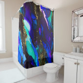 Wild schwarze und Lila alkoholfarbene Malerei Duschvorhang (Beispiel)