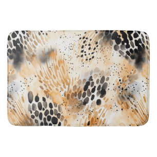 Wild Schwarzer Cream Leopard Badematte