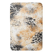 Wild Schwarzer Cream Leopard Badematte (Vorderseite Vertikal)