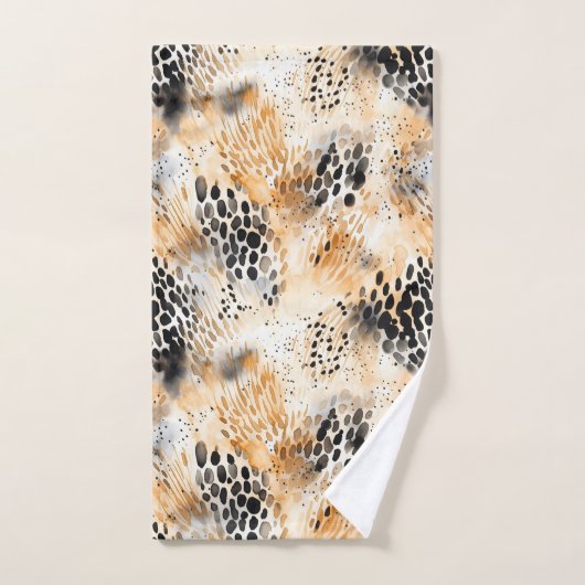 Wild Schwarzer Cream Leopard Badhandtuch Set (Handtuch)