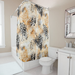 Wild Schwarzer Cream Leopard Duschvorhang