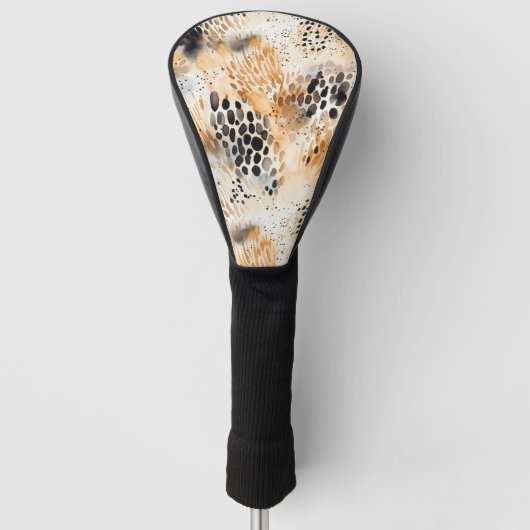 Wild Schwarzer Cream Leopard Golf Headcover (Vorderseite)