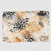 Wild Schwarzer Cream Leopard Golfhandtuch (Horizontal)