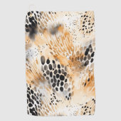 Wild Schwarzer Cream Leopard Golfhandtuch (Vorderseite)
