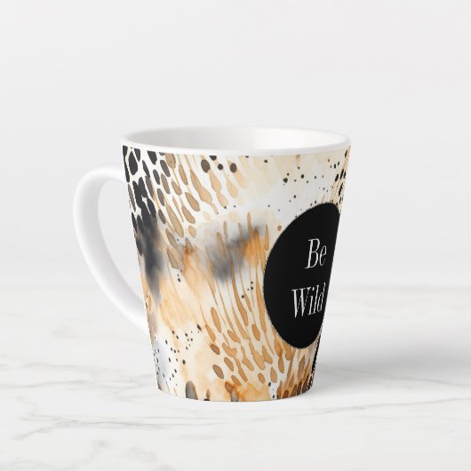 Wild Schwarzer Cream Leopard Milchtasse (Linke Ecke)