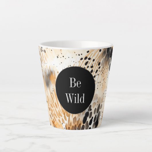 Wild Schwarzer Cream Leopard Milchtasse (Vorderseite)