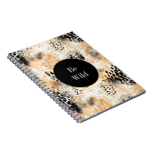 Wild Schwarzer Cream Leopard Notizblock