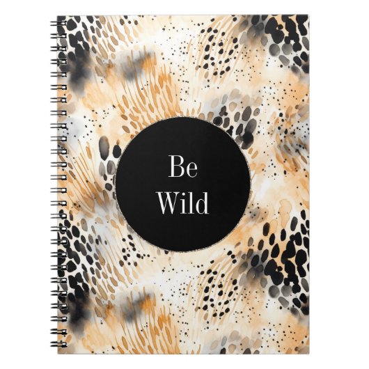 Wild Schwarzer Cream Leopard Notizblock (Vorderseite)
