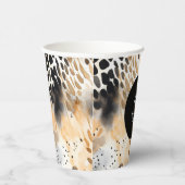 Wild Schwarzer Cream Leopard Pappbecher (Rechts)