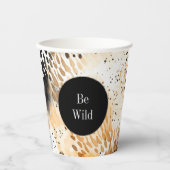 Wild Schwarzer Cream Leopard Pappbecher (Vorderseite)