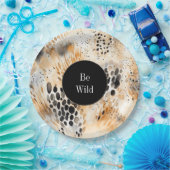 Wild Schwarzer Cream Leopard Pappteller (Party)