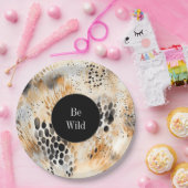 Wild Schwarzer Cream Leopard Pappteller (Party)