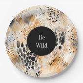 Wild Schwarzer Cream Leopard Pappteller (Vorderseite)