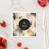 Wild Schwarzer Cream Leopard Serviette (Beispiel)