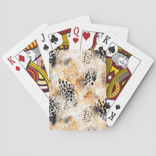 Wild Schwarzer Cream Leopard Spielkarten (Rückseite)