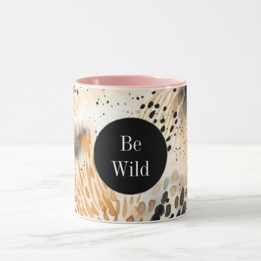 Wild Schwarzer Cream Leopard Tasse (Zentrum)