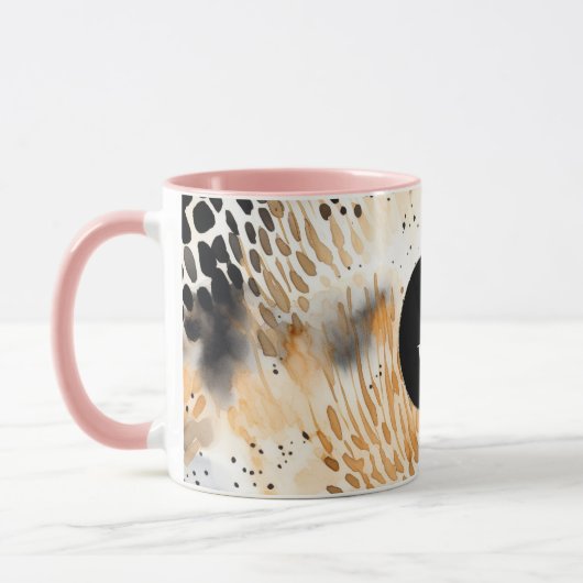 Wild Schwarzer Cream Leopard Tasse (Links)