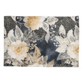 Wild Schwarzer Cream Leopard Tier Floral Kissenbezug (Rückseite-Links)