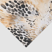 Wild Schwarzer Cream Leopard Tier Floral Seidenpapier (Detail)